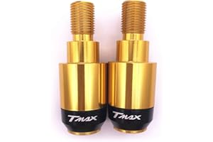 POLIPARTS Moto Bilancieri Manubrio Contrappesi Terminale Stabilizzatori Estremità Manopole Per Yamaha TMAX 500 2008-2011 T-MAX 530 2012-2019 SX DX 2017-2019 TMAX 560 2020 (Oro)
