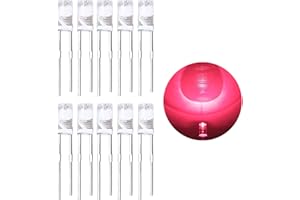 LedWekei (rosso 180 gradi) 120pcs 5mm Bi-pin LED Light Emitting Diode, lampada LED ad alta luminosità, potente lampadina componenti elettronici