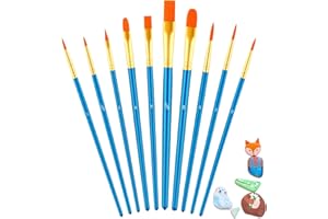 ARTCUT 10 Pinceles Pintura Acrilica, Pinceles Acuarela, Pincel, Pinceles Pintura, Pinceles Acuarela Profesional, Pinceles Oleo, Pincel Acuarela para Pinturas Acrílicas, Acuarelas, Aceites, Azul