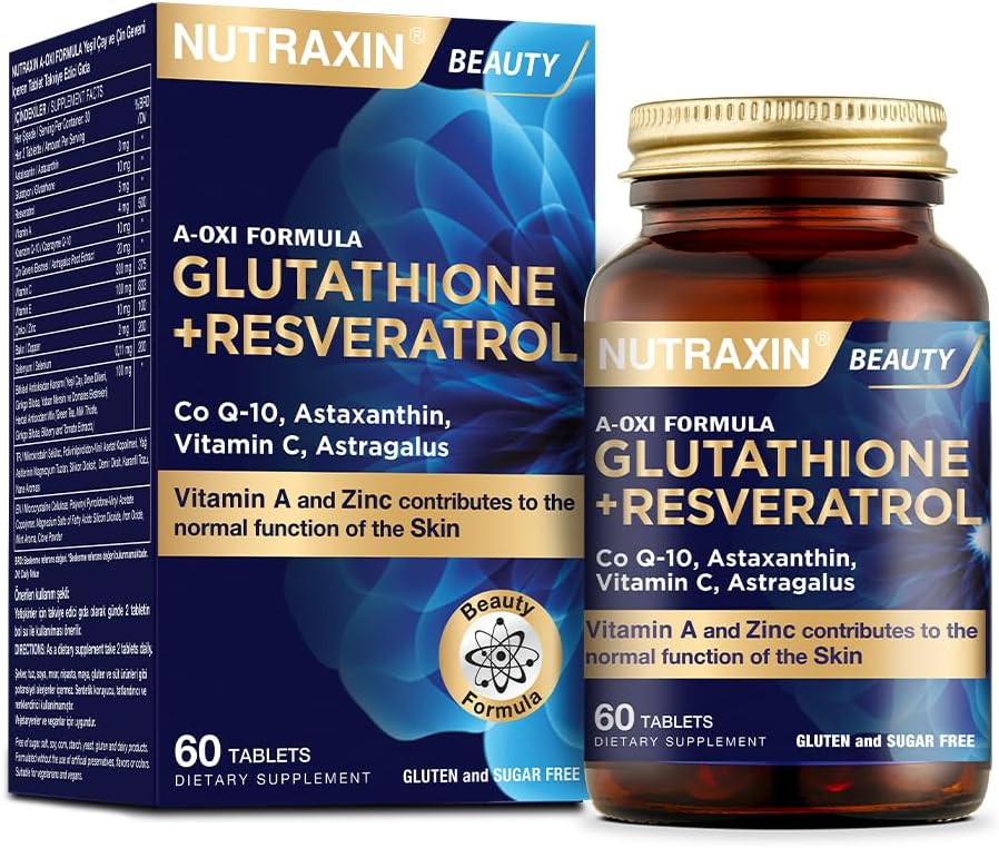Nutraxin Plus A-Oxi Formula Glutathione + Astaxanthin 60 Tablet Takviye Edici Gıda