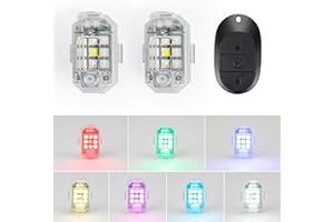 Weinsamkeit Dron stroboskopowy, 7 kolorów, lampa błyskowa LED, z pilotem zdalnego sterowania, ładowanie przez USB, antykolizyjne, do motocykli, RC, łodzi, dronów