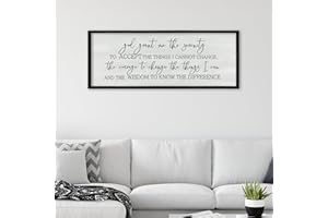 ZZJJHYWGQ Serenity Prayer Wall Art 32"x12" God Grant Me Prayer Inspirational Bible Verse Decor Sign (Black)
