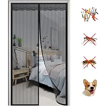 Magnet Fliegengitter Tür – 225x230 Cm, Selbstschließend, Grau, Für Balkon-, Terrassen- Und Schiebetüren