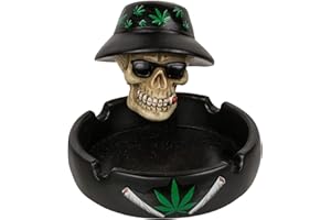 MIK FUNSHOPPING Ashtray Smoking - Cenicero extraterrestre con sombrero y Joint, diseño de calavera