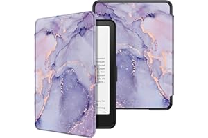 FINTIE Custodia per 7" Kindle Paperwhite 2024 (12ª Generazione) e Kindle Colorsoft Signature Edition (1ª Generazione), Sottile Leggero Protettiva Cover con Auto Sveglia/Sonno, Lilla Marble