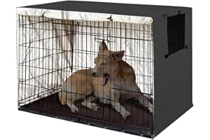 VADO VLTRA Housse de Cage pour Chien en Tissu Oxford Durable – Housse Universelle avec 1 Fenêtre en Maille Respirante et 1 Poche pour Cage de Chien de 63,5 à 124,5 cm (Noir, 109 cm)