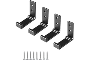 WENXIAW Crochet de Suspension Mural en Alliage D'aluminium Patères Pliables à 90 ° avec vis pour Armoire de Porte Murale Cuisine Salle de Bain Bureau Mural Vestiaire Salle de Bain, 4 Pièces (Noir)