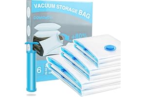 dowowdo Vakuumbeutel für Kleidung Bettdecken, 6 Stück Aufbewahrungsbeutel Reise 2 Jumbo 100x80 +2 Groß 80x60 + 2 Mittel 60x40cm Vakuum Kleiderbeutel mit Staubsauger Handpumpe Vacuum Bags for Clothing