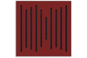 KEYHELM S.R.L. Keyhelm - Pannello Fonoassorbente in MDF Sagomato e Poliuretano per Medio Alte Frequenze | Pannello per Correzione Acustica, 50x50x5cm, Densità 25 kg/m³ | Made in Italy (RAL 3011 Bordo)