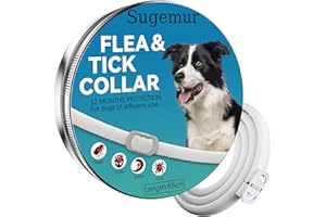 Sugemur Collier Anti Puces pour Chien, Collier Antiparasitaire Chien Imperméable Convient à Tous Les Chiens 12 Mois de Protection Formule Naturelle (65cm)