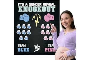 COLOFALLA Gender Reveal Party Deko Geschlecht Verkünden Spiele 1 STK Abstimmung Poster 60 Pcs Stickers Boxen-Motiv Boy or Girl Party Dekoration für Babyparty Enthüllungsparty (B)