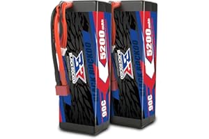 BLACKROCKOO 11.1V 3S LiPo Akku 5200mAh 90C mit Deans Stecker, Hardcase-Batterie für RC Auto, Boot, Truck, Helikopter, Flugzeug (2er-Pack)