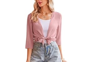 Zeagoo Damen Chiffon Bolero Festlich Jacke 3/4 Ärmel jäckchen für Kleid Elegant Bolerojacke Sommer Kurze Cardigan Leicht Dünn Schulterjacke mit Zipfellook