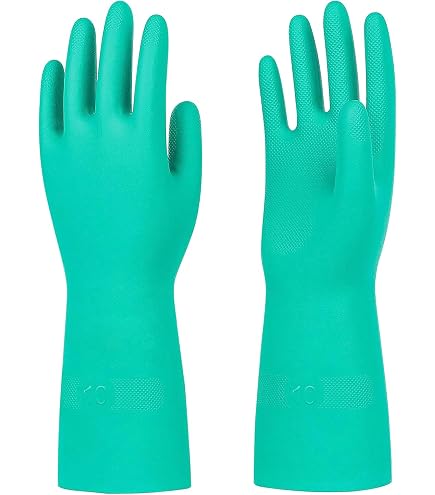 Guanti Gebol Blue Tech In PVC Con Maglia Cotone, Resistenti A Acidi E Oli, Taglia 10, Blu, 1 Paio