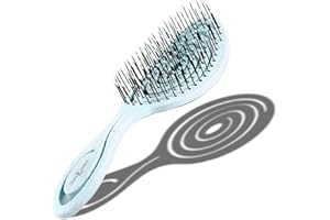 CHIARA AMBRA Brosse Démêlante Bio-Friendly - Brosse à Cheveux Demelante sans Tirer Cheveux Bouclés Épais ou Extensions - Brosse a Cheveux Ventilée Vegan - Brosses Anti-Casse - Bleu