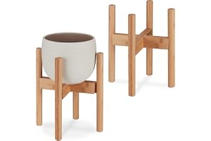 Relaxdays växtställ, bambu blomställ i 2-pack, natur