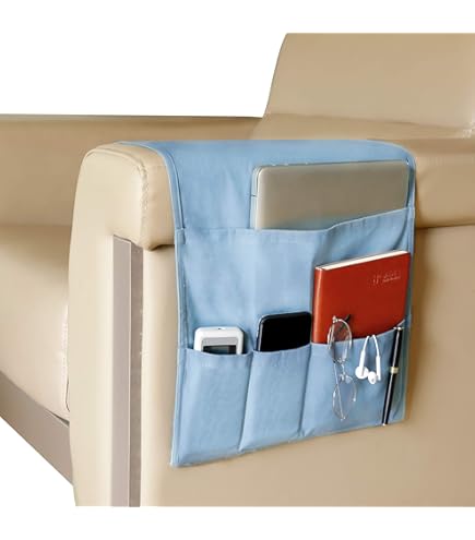 Organizer Da Letto In Feltro - Tasca Portaoggetti Per Divano, Comodino Appendibile, Grigio Scuro - Foto 9