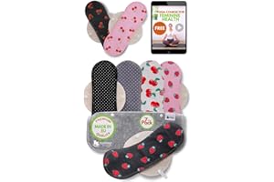 Natissy Salvaslip Reutilizable; 7-Pack (M) Salvaslip Algodón Orgánico HECHAS EN LA UE; Compresas Lavables Sanitarias sin PUL; Salvaslip Tela para el uso diario y flujo blanco, NO para menstruación