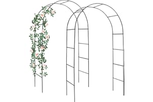 ATR ART TO REAL Rankgitter für Kletterpflanzen, Outdoor-Pergola, Hochzeitsdekorationen für Zeremonie, kostenlose Montage in 2 Größen, 240 cm oder 196 cm Höhe, breite Gartenballon-Laube aus Metall, 2
