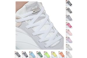 Handshop 2 Paires Lacets Sans Laçage, Lacets Élastiques Plats avec Verrou pour Enfants et Adultes, Lacets Chaussures de Sport de pour Toutes Les Chaussures