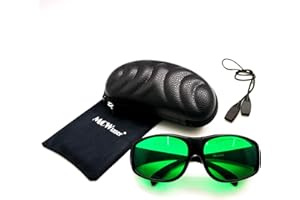 MCWlaser Occhiali di protezione laser Safty Occhiali 190-470 e 610-760 nm Tipici per 355nm 405nm 447nm 450nm 406nm 460nm 635nm 650nm 655nm 671nm 694nm 750nm 755nm Tipo di assorbimento EP-13