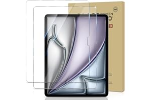 GiiYoon Lot de 2, Verre Trempé pour iPad Air 13 Pouces M2 (2024) Vitre Protecteur 9H Dureté, Sans Bulles, Anti Rayures, HD Clarity, Film Protection écran Compatible avec iPad Air 13" 2024