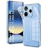 URUCHI Crystal Şeffaf Kılıf Redmi Note 12 Pro 4G / Note 11 Pro 5G 2022 i&ccedil;in, [Sararma &Ouml;nleyici] [Kamera Koruma] [Askeri Sınıf