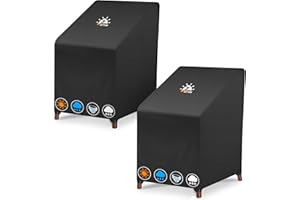 Zettum Pokrowce na Krzesła sztaplowane 2 sztuka, Wodoodporne i odporne na zimę, 600D Oxford PU pokrowiec ochronny na krzesła ogrodowe, pokrowiec na meble ogrodowe (71x91x80/120 CM)