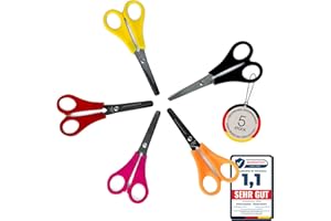 Scherenpalast Kinderscheren-Set (5 Stück, 13 cm) – sichere Bastelscheren mit abgerundeter Spitze & 5 cm Lineal – für Kinder ab 3 Jahren, Schule & Basteln – ideal zum Schulstart & 1. Klasse