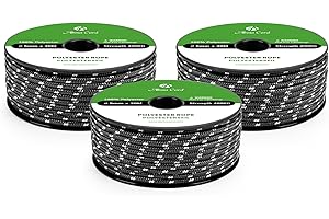 Abma Cord Lina Poliestrowa 5mm x 30m Linka Pleciona Sznurek, Biały - Wytrzymała - Czarno/biały