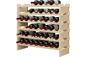 ‎SOGESHOME SogesHome Flaschenregal Weinregal Stapelbares Weinregale 6-Tier Weinlagerung für 48 Flaschen Weinständer Flaschenständer Weinlagerschrank aus Holz