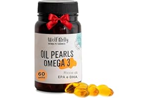 WOLF BELLY NATURAL PET GOODNESS Wolf Belly - Omega 3 per Cani e Gatti 100% Naturale (60 Capsule) con EPA e DHA | Olio di Pesce Puro | Pelo e Pelle Sani | Articolazioni Forti | Supporto al Sistema Immunitario - Prodotto in Europa