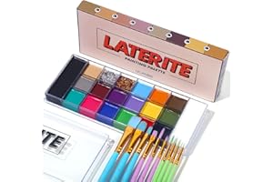‎UCANBE UCANBE Körperfarben 20 Farben mit Pinseln - Sichere Gesichtsfarbe Wasserdicht, Bodypainting Farben für Theaterschminke, Babybauch Bemalen, Karnevalsschminke, Halloween, Party-Makeup