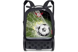 Nikidom Roller - Mochila Escolar con Ruedas - Modelo Roller Up XL Goal - 53x38x23 cm - 2 Compartimentos de Gran Capacidad - Incluye Correas Almacenables y Base Reforzada