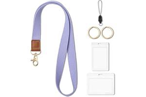 CHUQING Porta tessere con cinturino, cordino da portare al collo, portachiavi, porta tessere, cordino, tracolla,Porta badge,Lila
