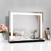 Heilmetz Hollywood Vanity Mirror 50 x 42 cm Dressing Table Mirror with Lights, Large Tabletop Vanity Mirror with 3 Light Mode