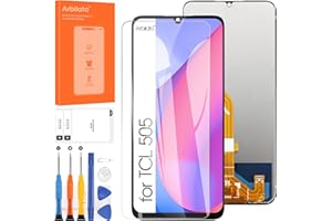 Arbilato Pantalla LCD para TCL 505 reemplazo de la pantalla T509K1 digitalizador táctil panel Asamblea Reparación con Herramientas (Negro,6.75")