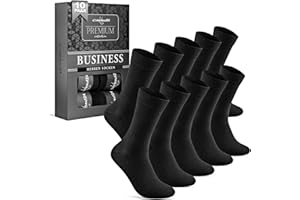 Socken Herren 10 Paar Business Herrensocken aus atmungsaktiver Baumwolle ohne drückende Naht, Anzugsocken Schwarz