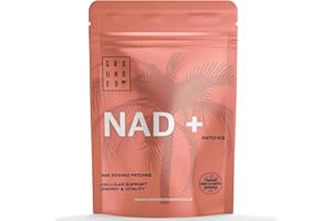 G R O U N D E D COFFEE SCRUB Grounded NAD+ Patches – NMN, NAC, Lion’s Mane, Ginkgo & CoQ10 – Vegan, Caffeine Free, 30 Day Supply