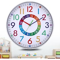 RANJIMA Orologio da parete per bambini, senza ticchettio, 30 cm