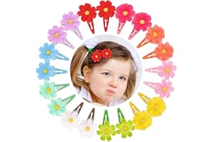 NENJINDZ Nenjindez 20 Pièces Barrettes Cheveux Fille Femme Barrettes Fleurs en Mousseline de Soie 10 Couleurs Pince à Cheveux Enfant Bébé Femme Pour Saint Valentin Fête Anniversaire