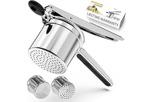 ‎SPEENSUN Kartoffelpresse für Kartoffelpüree,450ML und 2 austauschbare feste Scheiben,kartoffelstampfer für flauschiges Kartoffelpüree,abnehmbare und strapazierfähige Kartoffelpresse mit Silikongriff