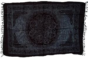 GURU SHOP Bali Sarong, makata, spódnica kopertowa, sukienka sarong, męska/kobiety, brązowa, syntetyczna, rozmiar: jeden rozmiar, Celtycki czarny, jeden rozmiar