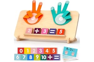 QYDKWK Mathe Spielzeug Zählen Lernen Lernspiele, Montessori Spielzeug ab 3 Jahre, Pädagogisches Vorschule Spiele Holzspielzeug ab 3 4 5 Jahre Kinder Jungen Mädchen Geschenk