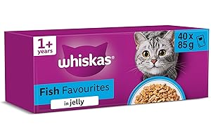 WHISKAS Adult Wet Cat Food in Jelly 40x85g Fish Favourites