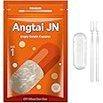 Angtai JN Empty Capsules Size 1 - Clear Gelatin Capsules Empty (100 Count) with Two Miro Lab Spoons - Gel Capsules Empty - DIY Pure Bovine Capsule Filling - Kosher, Gluten Free - Non-GMO Certified