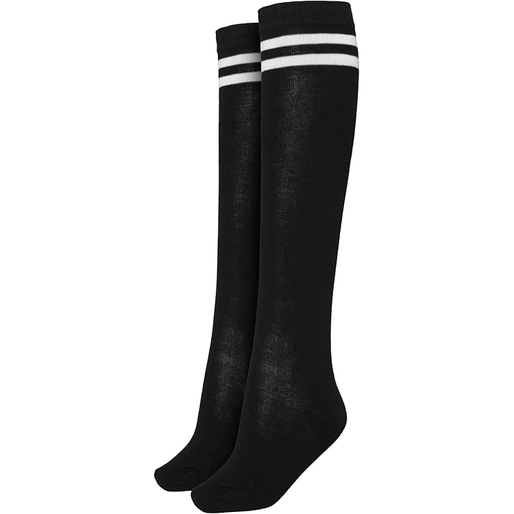 Chaussettes Femme Extra Longues Cuisse HABNI - 2 Paires Rayées, Taille Unique, Pour Sport, Cosplay Et Daily Wear