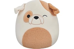 Squishmallows SQCR04082 - Brock the Bulldog 19 cm, oficjalny plusz Kelly Toys, super miękka przytulanka