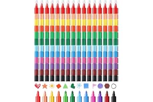 ‎VICTERR VICTERR Wachsmalstifte Mitgebsel, 16 Stück Baustein Buntstifte,Stapelbare Buntstifte ideal als Mitgebsel Kindergeburtstag Junge & Mädchen oder Kindergeburtstag Gastgeschenke für Kindertag Weihnachten