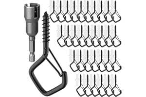 GIPTIME Haken zum Schrauben, 18 Stück Schraubhaken, Schraubhaken Edelstahl mit Sicherung, Deckenhaken, Wandhaken zum Schrauben, für Pflanzen, Blumentöpfe, dekorative Lichter und Tassen, Schwarz